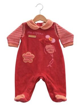 5/$10 Y2K Peluche & Tartine Baby Girl Velvety Footed Pyjama